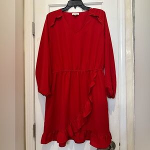 Like new Loft Women's Red faux wrap Dress